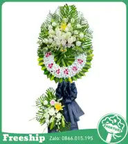 Kệ Hoa Viếng 2 Tầng Điểm Lan Tím - Mã: I-040 - Giá: 1.300.000đ