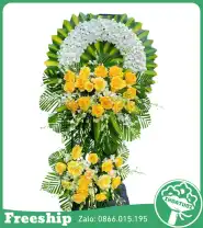 Vòng Hoa Đám Tang Mix Hồng Vàng - Mã: I-041 - Giá: 1.300.000đ