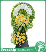 Kệ Hoa Đám Tang Mix Hồng Vàng - Mã: I-042 - Giá: 1.250.000đ