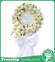 Vòng Hoa Mix Trắng Sang – Trang Trọng - Mã: I-050 - Giá: 900.000đ