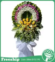 Kệ Hoa Viếng Trắng Vàng Tím – Tiễn Biệt - Mã: I-057 - Giá: 920.000đ