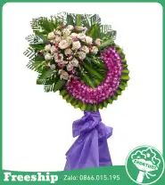 Hoa Chia Buồn Giá Rẻ – Tím Hồng - Mã: I-062 - Giá: 850.000đ