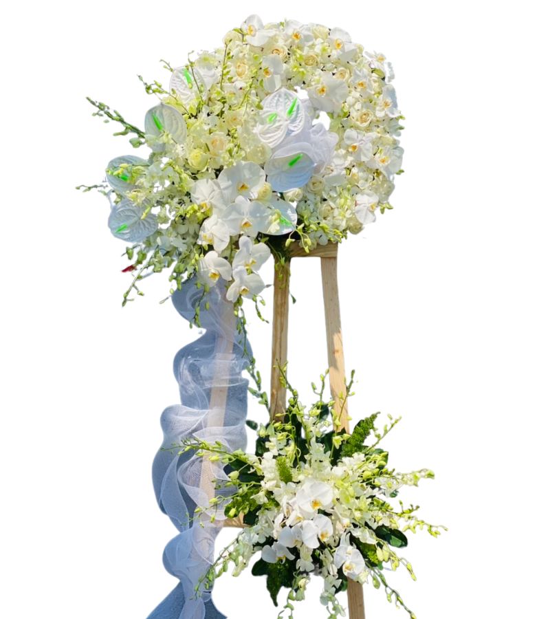 Vòng Hoa Đám Tang Sang Trọng Mix Môn