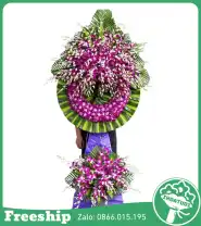 Vòng Hoa Đám Tang Lan Tím 2 Tầng - Mã: I-101 - Giá: 1.300.000đ