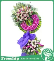 Vòng Hoa Đám Tang Lan Tím 2 Tầng