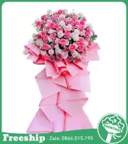 Kệ Hoa Chúc Mừng Tone Hồng 1 Tầng