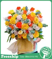 Giỏ Hoa Chúc Mừng Ánh Nắng Vàng