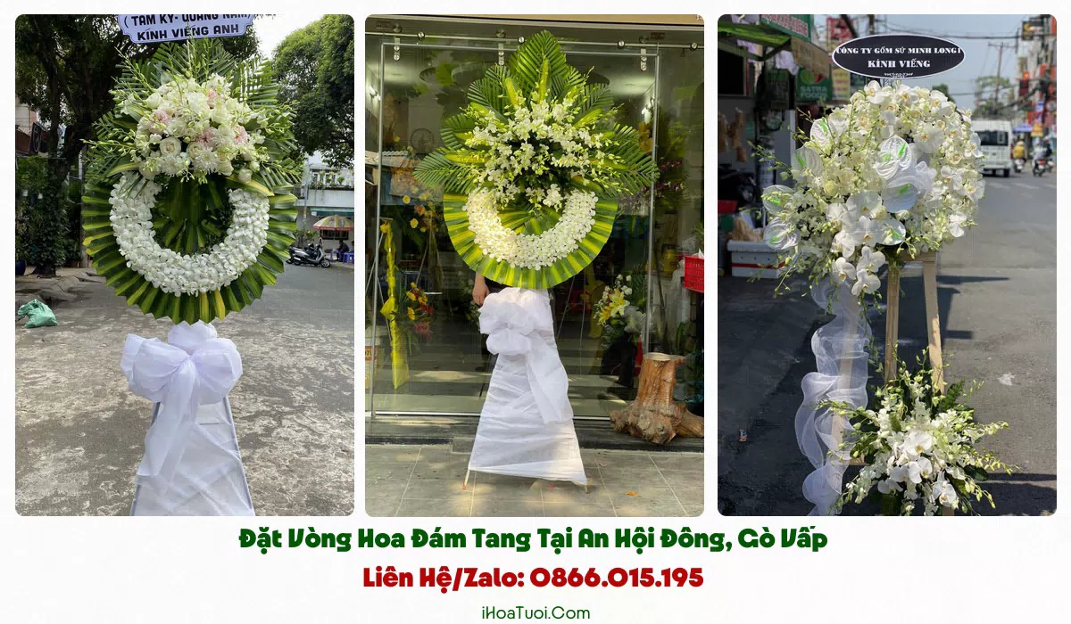 Giao vòng hoa đám tang khắp An Hội Đông và khu lân cận