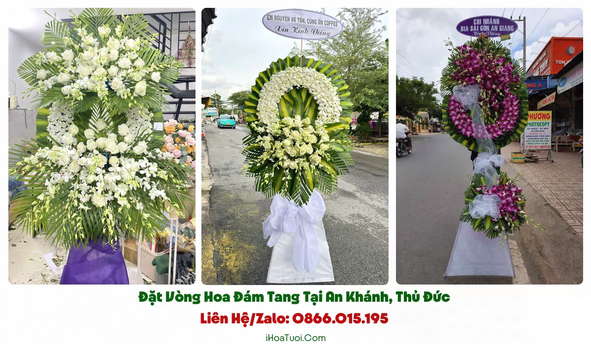 Vòng hoa đám tang Phường An Khánh nhiều mẫu để chọn