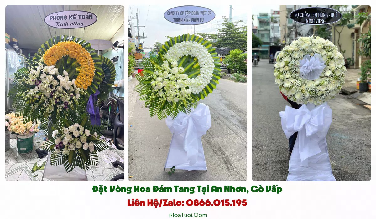 Vòng hoa đám tang Phường An Nhơn nhiều mẫu để chọn