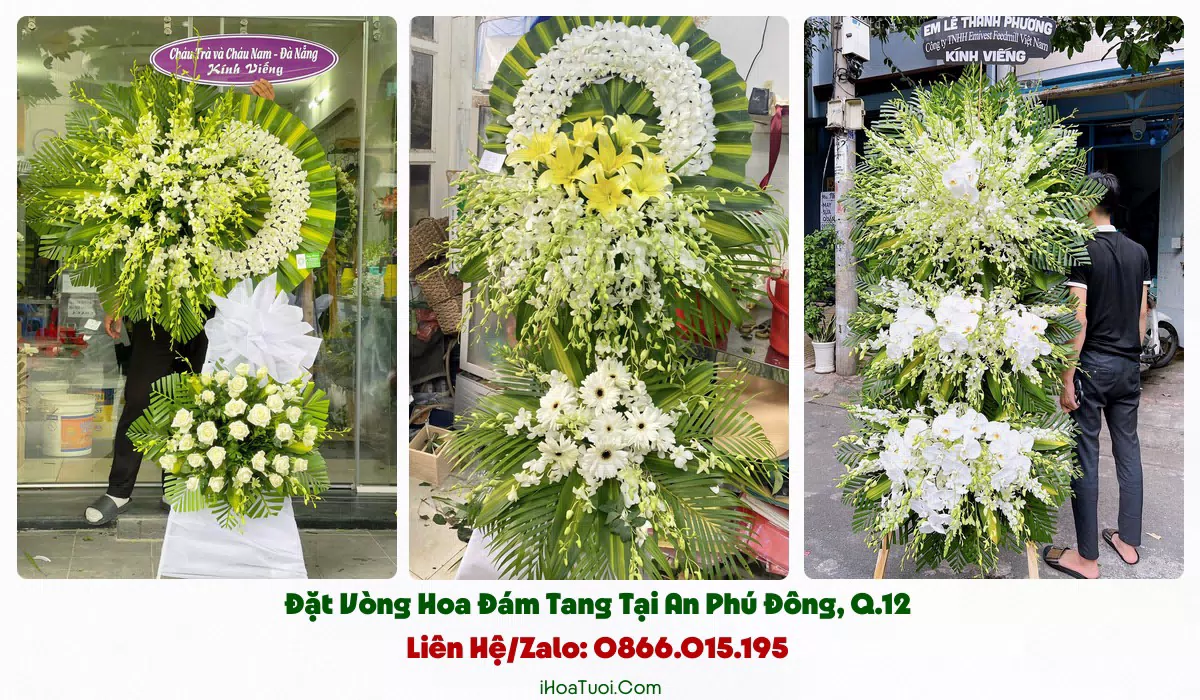Giao vòng hoa viếng đúng giờ tại An Phú Đông Quận 12
