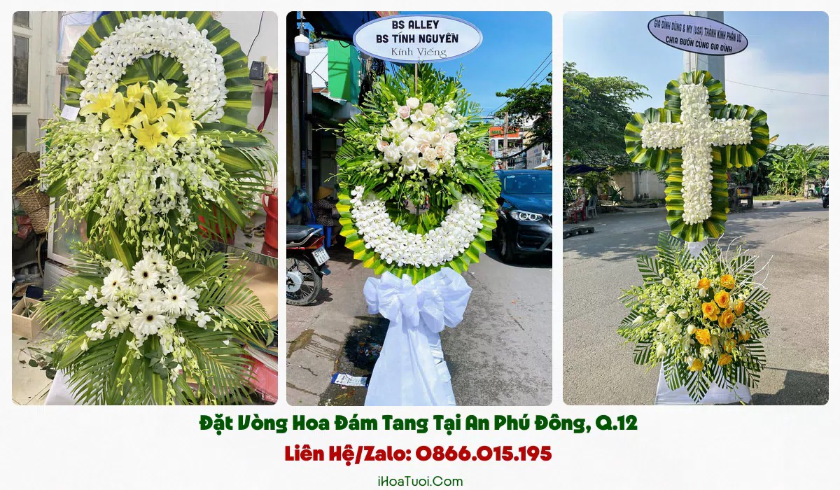 Giao vòng hoa đám tang khắp An Phú Đông và khu lân cận