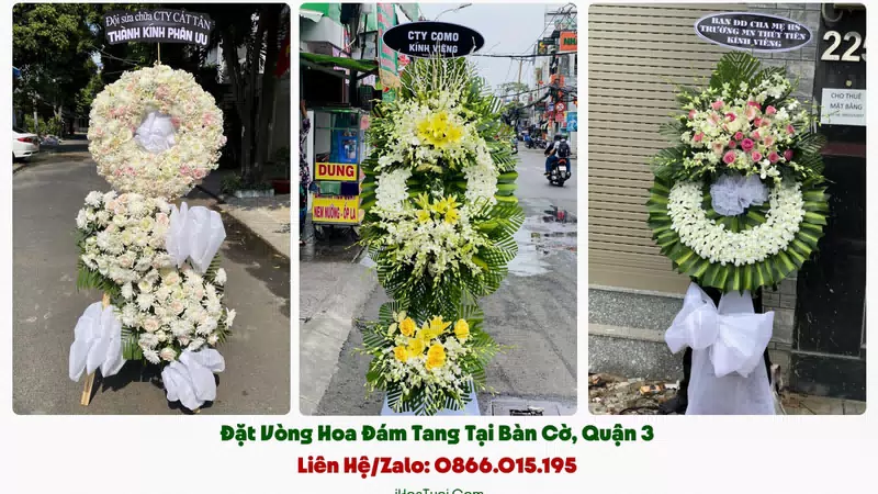 Vòng Hoa Viếng Đám Tang Phường Bàn Cờ, TP.HCM (Quận 3 Cũ)