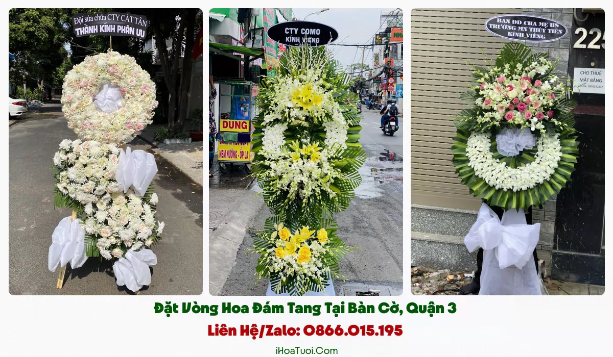Vòng Hoa Viếng Đám Tang Phường Bàn Cờ, TP.HCM (Quận 3 Cũ)