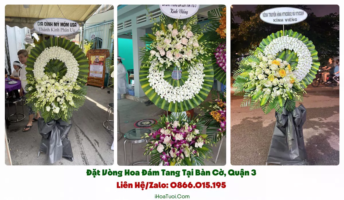 Giao vòng hoa viếng đúng giờ tại Bàn Cờ Quận 3