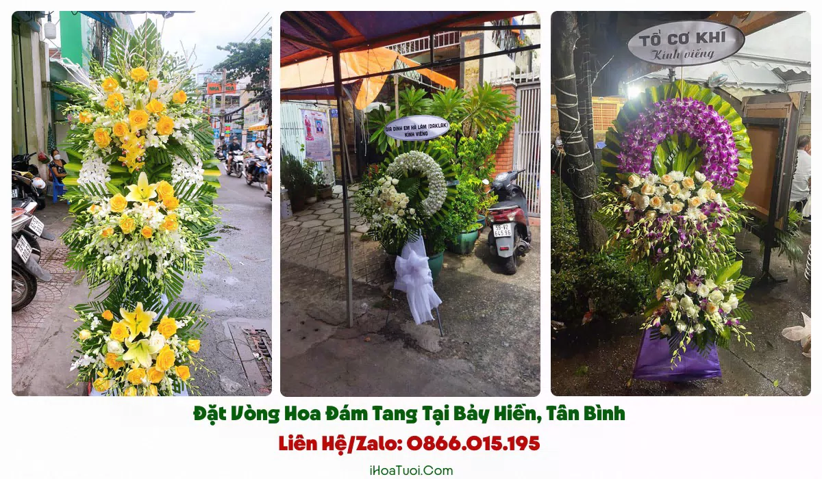 Giao vòng hoa đám tang khắp Bảy Hiền và khu lân cận