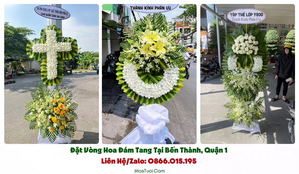 Các mẫu vòng hoa viếng đám tang tại Phường Bến Thành