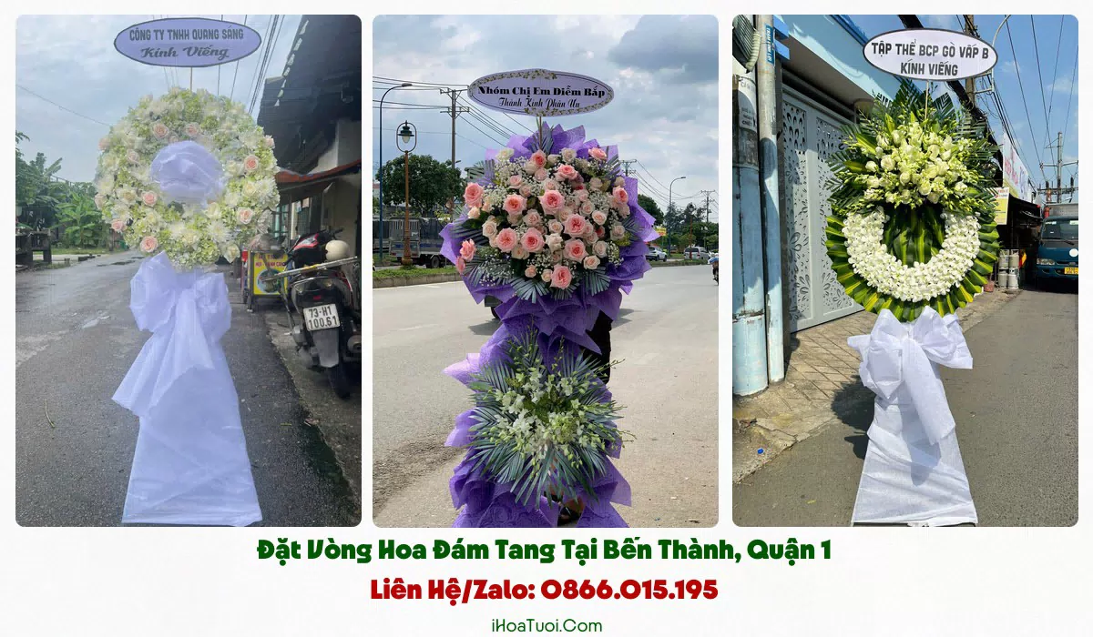 Giao vòng hoa viếng đúng giờ tại Bến Thành Quận 1