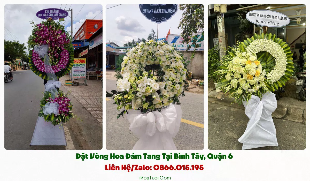 Vòng Hoa Viếng Đám Tang Phường Bình Tây, TP.HCM (Quận 6 Cũ)
