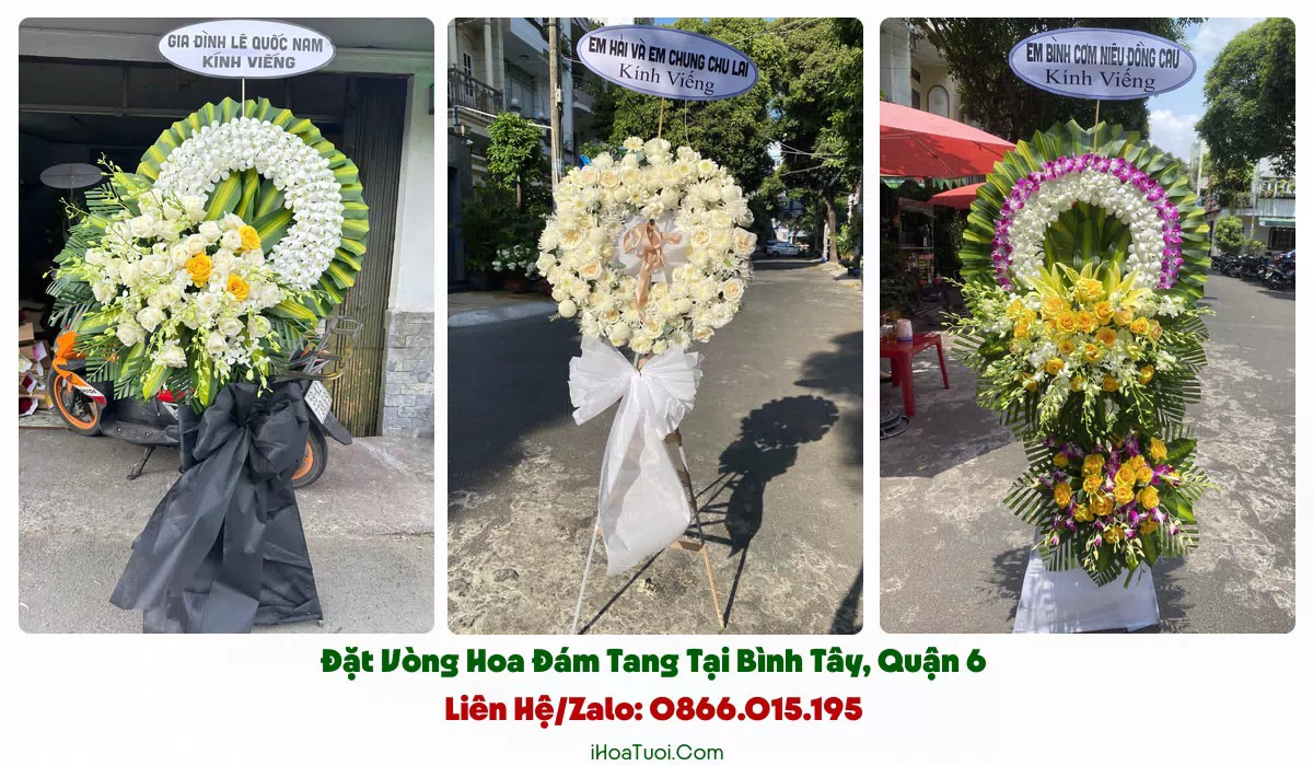 Các mẫu vòng hoa, kệ hoa viếng đám tang tại Phường Bình Tây
