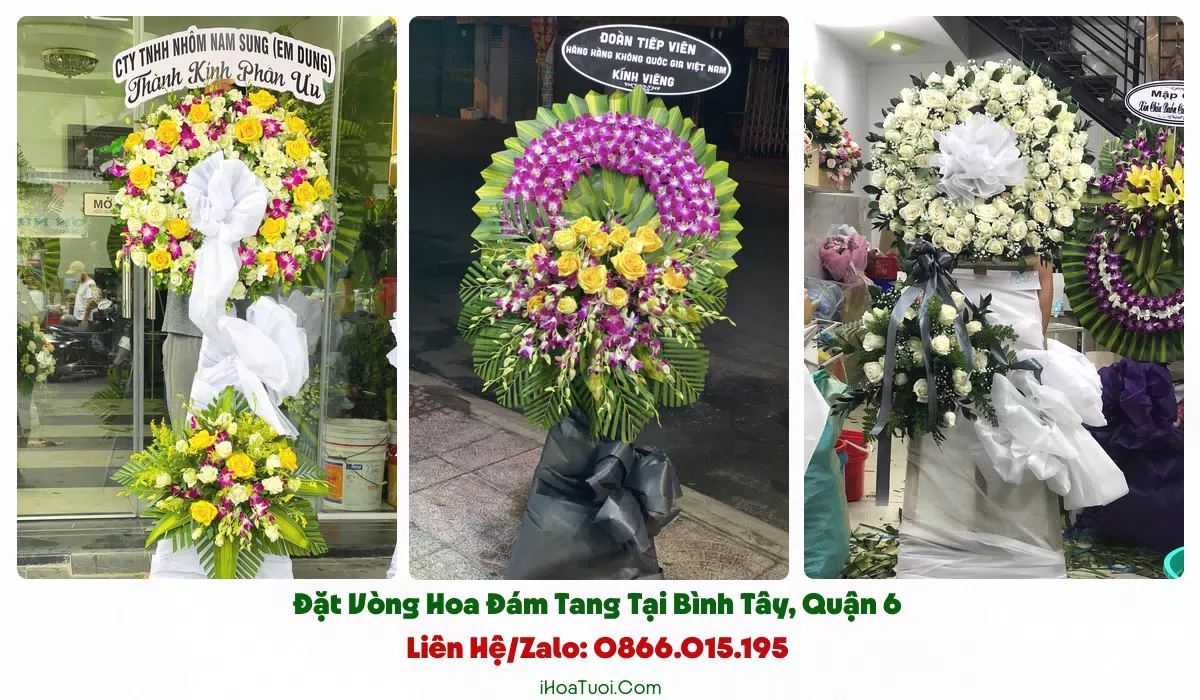 Giao vòng hoa viếng đúng giờ tại khu chợ Bình Tây, Quận 6