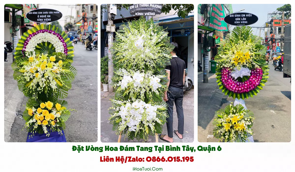 Giao vòng hoa đám tang khắp Phường Bình Tây và khu lân cận