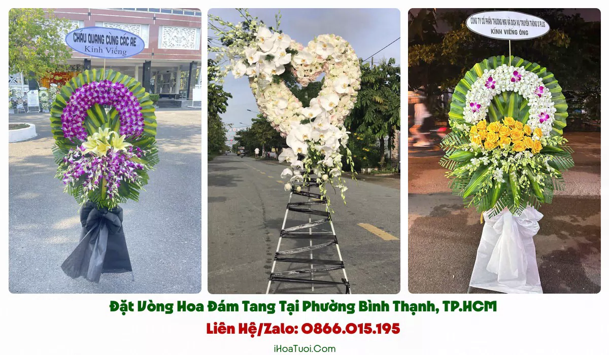 Giao vòng hoa viếng đúng giờ khu vực cầu Bình Triệu, Bình Thạnh