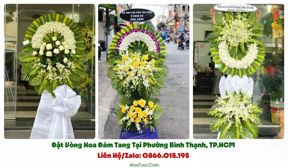 Giao vòng hoa đám tang khắp Phường Bình Thạnh và khu lân cận