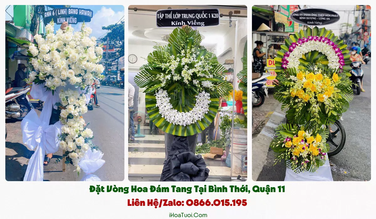 Các mẫu vòng hoa, kệ hoa viếng đám tang tại Phường Bình Thới