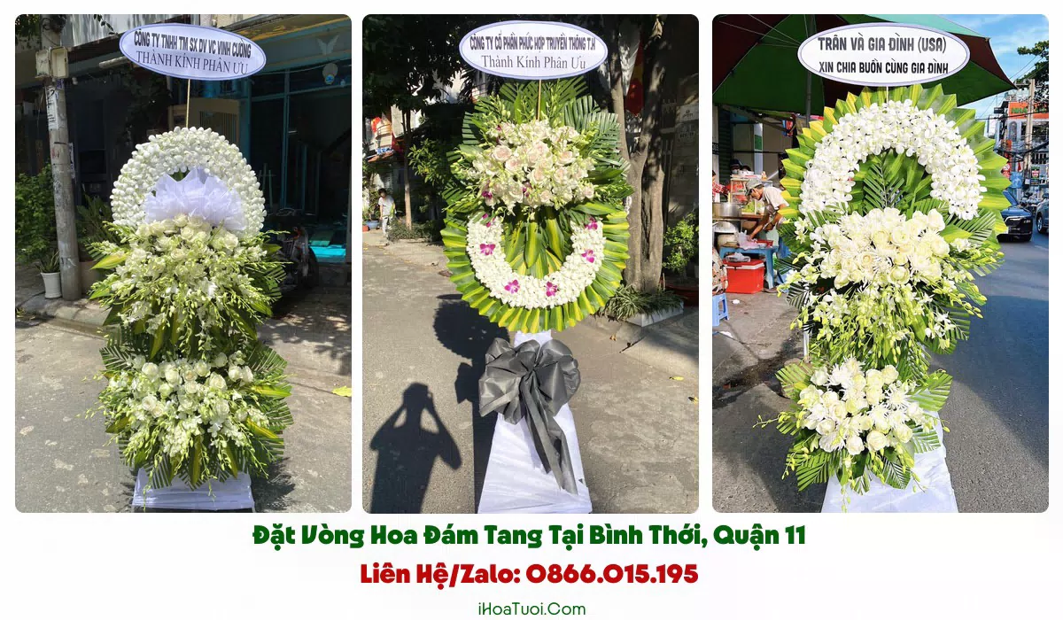 Giao vòng hoa đám tang khắp Phường Bình Thới và khu lân cận