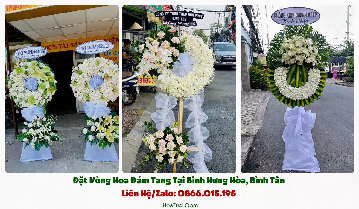 Các mẫu vòng hoa viếng tại Phường Bình Hưng Hòa, Quận Bình Tân