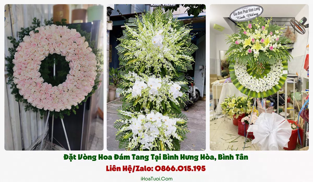 Giao vòng hoa viếng đúng giờ tại Bình Hưng Hòa, Quận Bình Tân