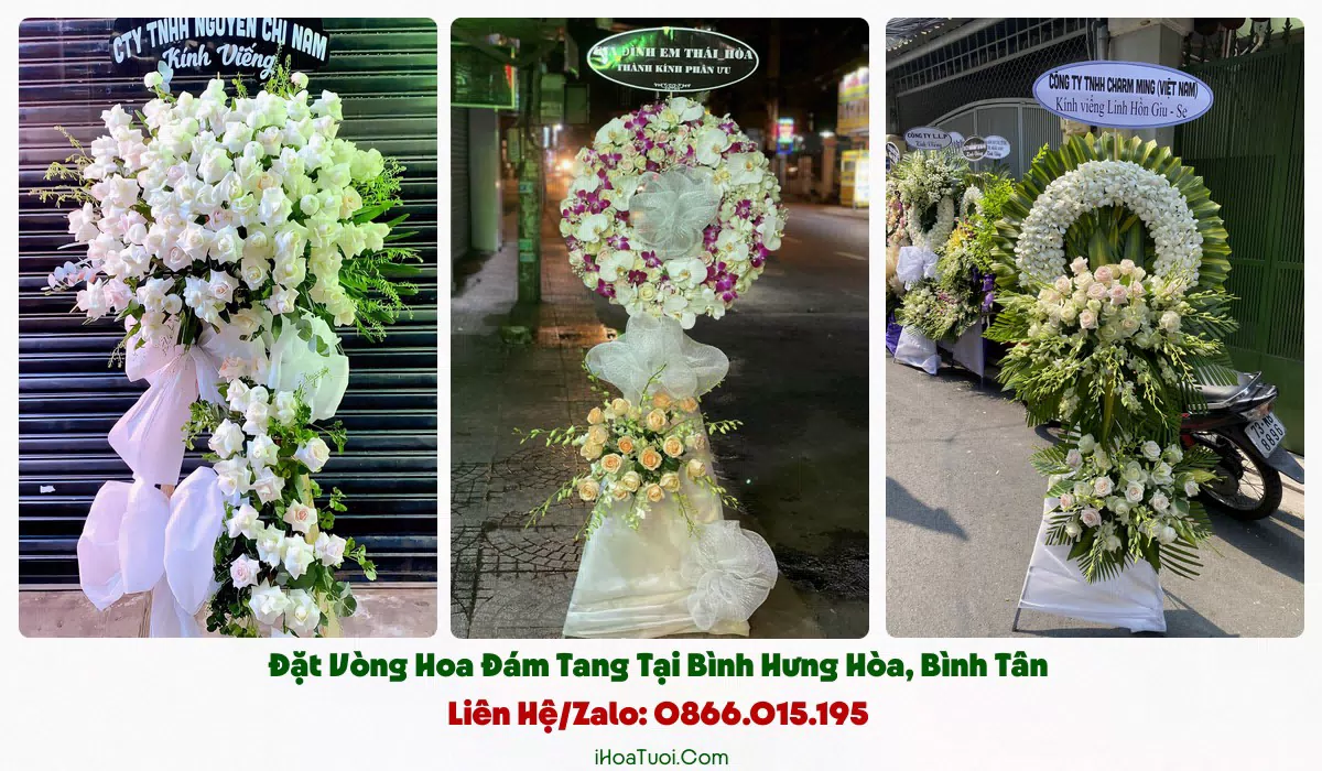 Giao vòng hoa đám tang khắp Bình Hưng Hòa và khu lân cận