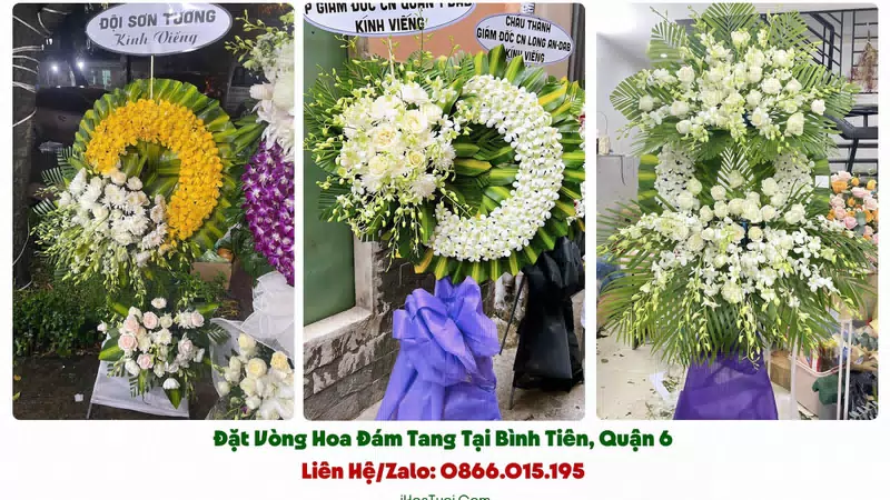 Đặt Vòng Hoa Đám Tang Phường Bình Tiên, TP.HCM (Quận 6 Cũ)