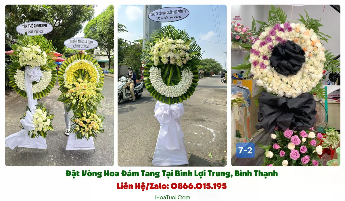 Giao vòng hoa viếng đúng giờ tại Bình Lợi Trung, Quận Bình Thạnh