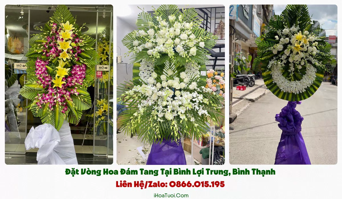 Giao vòng hoa đám tang khắp Bình Lợi Trung và khu lân cận