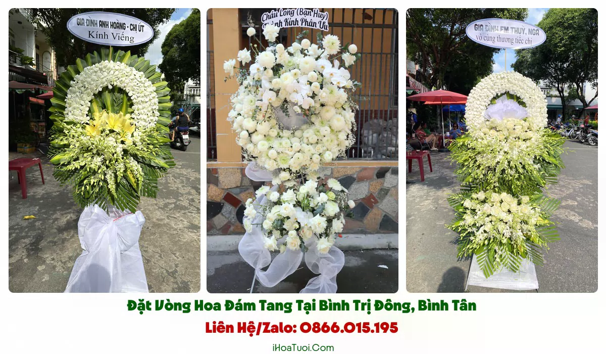 Các mẫu vòng hoa viếng đám tang Phường Bình Trị Đông
