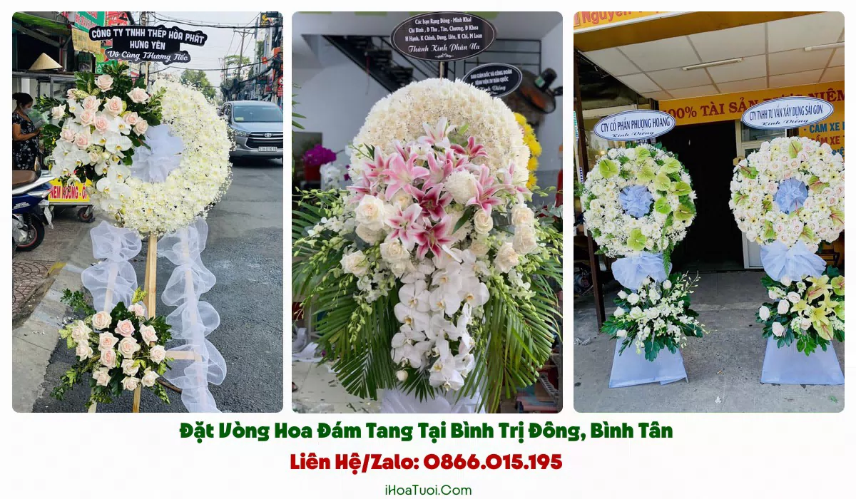 Kệ hoa lan hồ điệp viếng đám tang công ty tại Phường Bình Trị Đông
