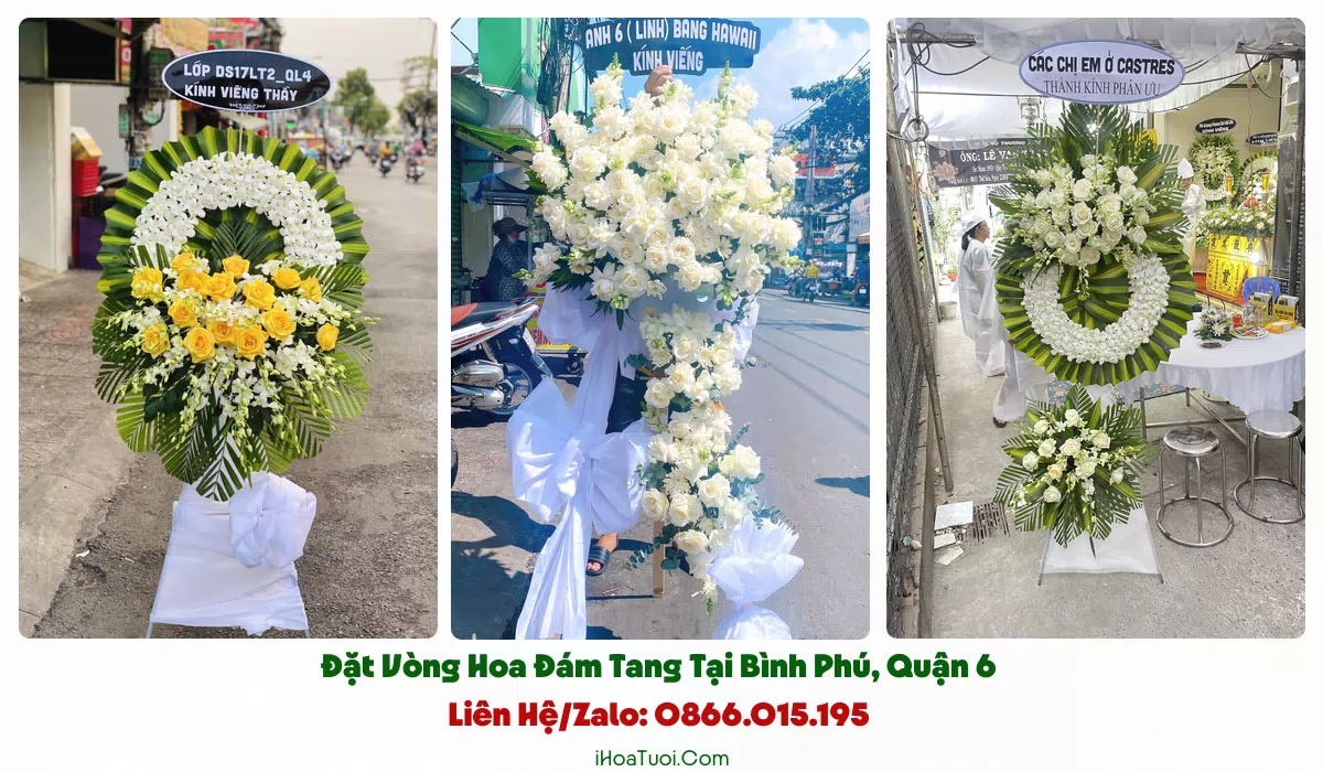 Giao vòng hoa đám tang khắp Bình Phú và khu lân cận