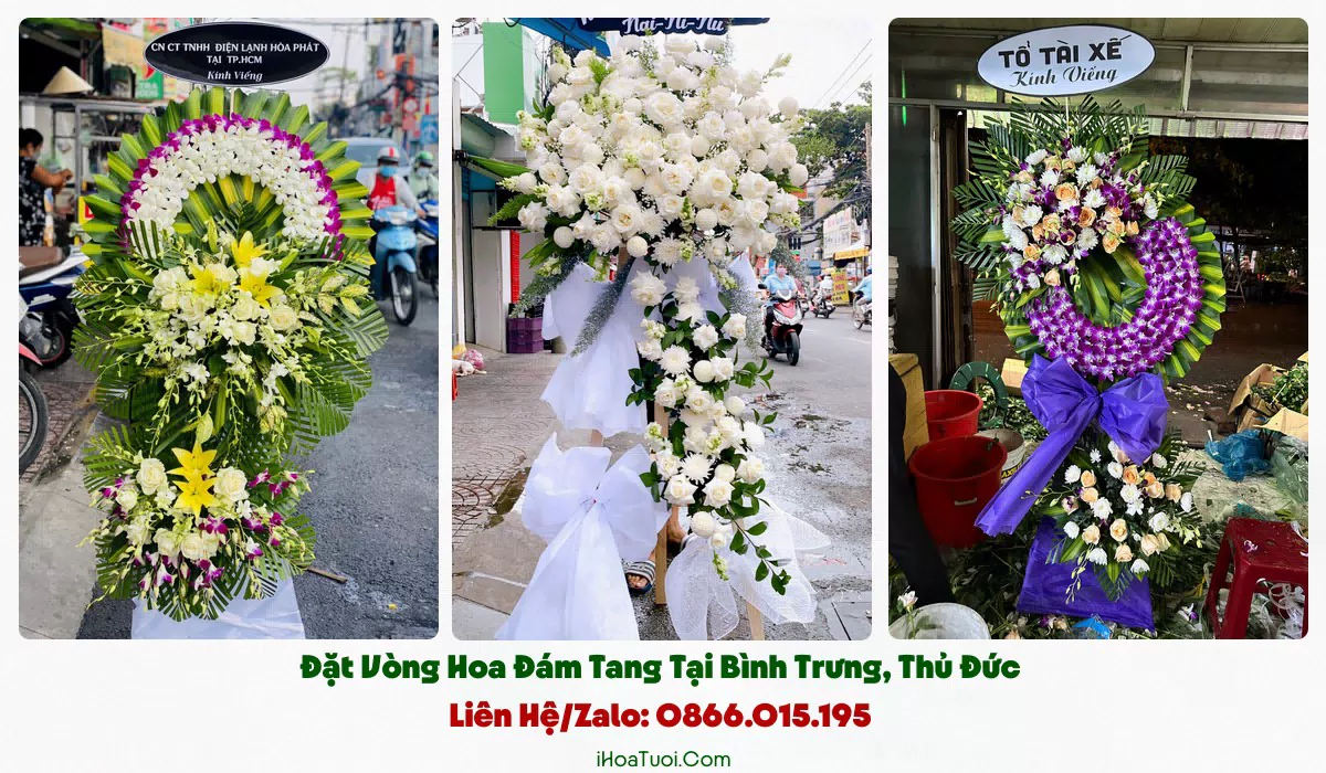 Các mẫu vòng hoa viếng đám tang Phường Bình Trưng để gia đình chọn