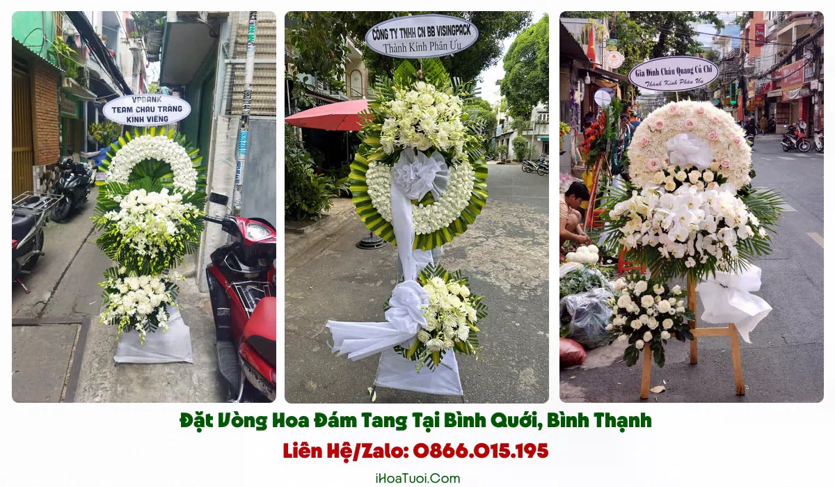 Các mẫu vòng hoa viếng tại Phường Bình Quới, Bình Thạnh
