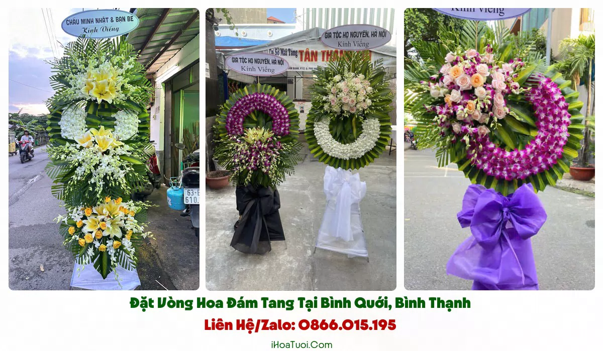 Giao vòng hoa đám tang khắp Bình Quới và khu lân cận