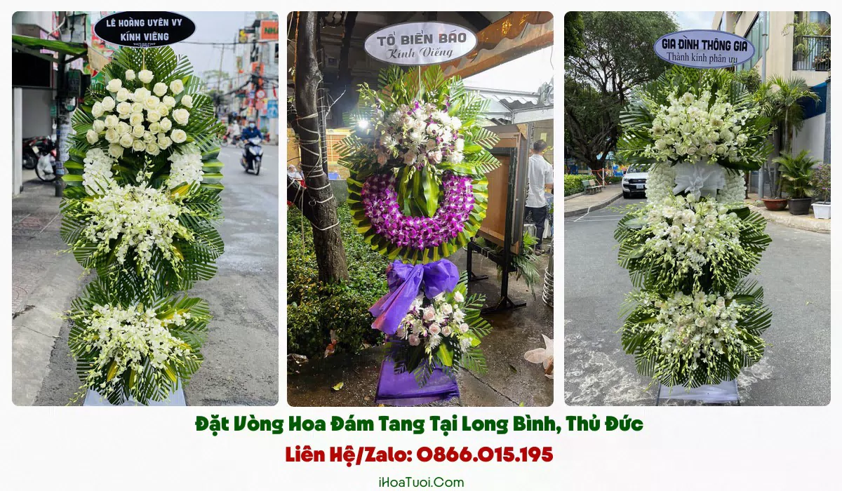 Vòng hoa đám tang Phường Long Bình đủ kiểu dáng