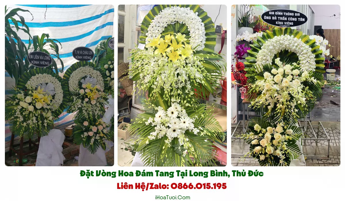 Kệ hoa viếng trang nghiêm hợp phong tục vùng Long Bình