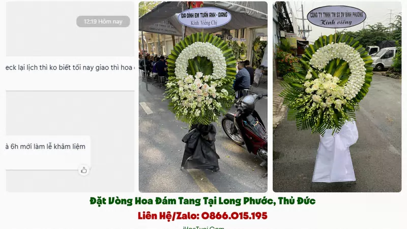 Vòng Hoa Viếng Đám Tang Phường Long Phước, TP.HCM (TP Thủ Đức Cũ)