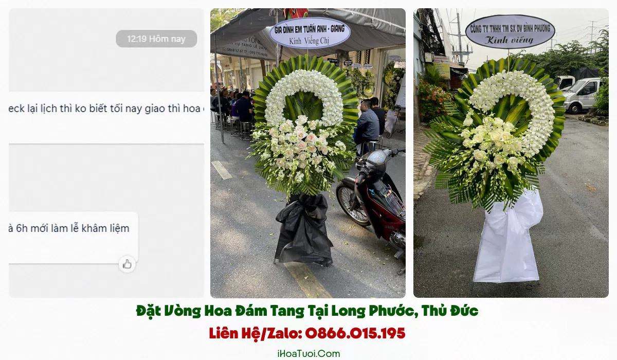 Vòng Hoa Viếng Đám Tang Phường Long Phước, TP.HCM (TP Thủ Đức Cũ)