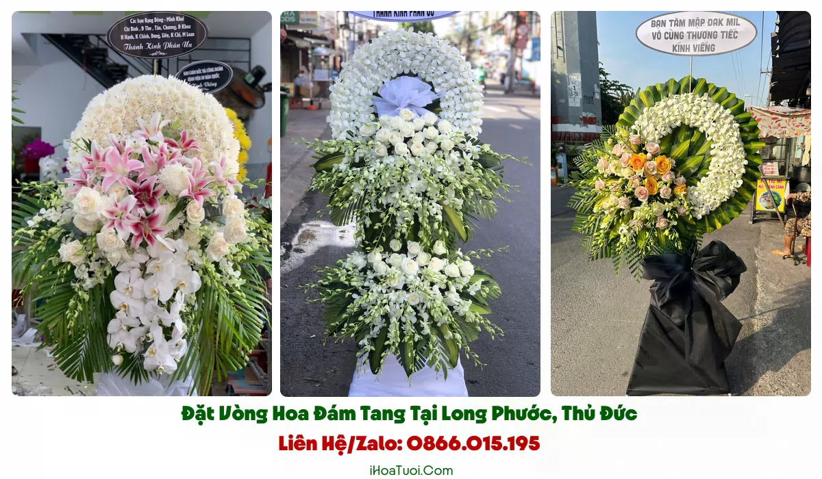 Kệ hoa viếng trang nghiêm hợp phong tục Long Phước