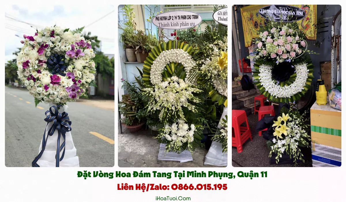 Kệ hoa viếng trang nghiêm hợp phong tục khu Minh Phụng