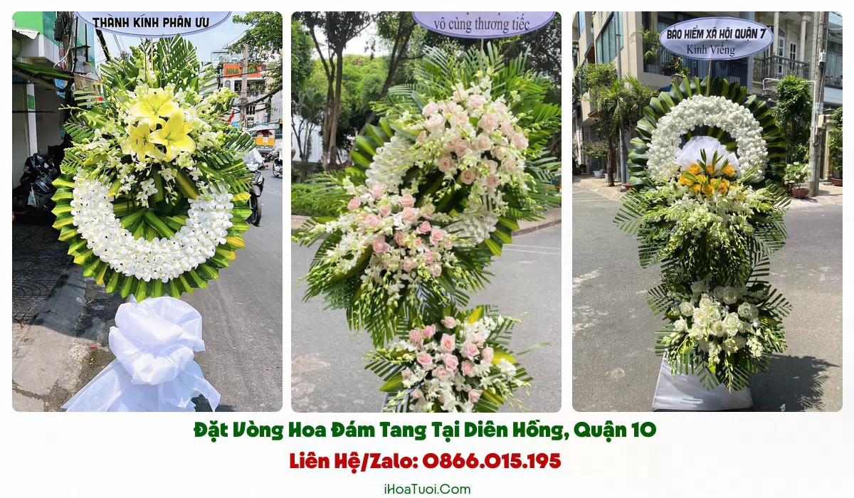 Mẫu vòng hoa tang lễ trang nghiêm Phường Diên Hồng Quận 10