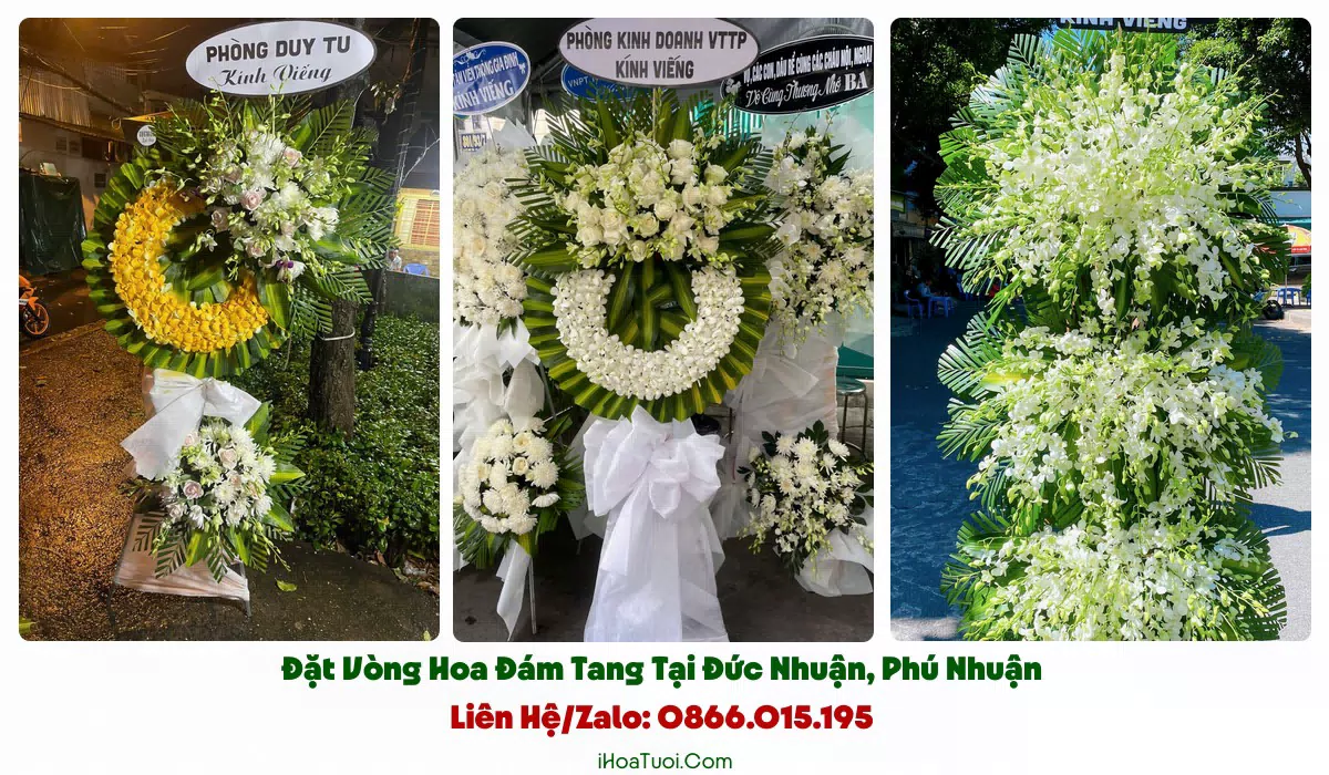 Các loại vòng hoa viếng đám tang Phường Đức Nhuận Phú Nhuận